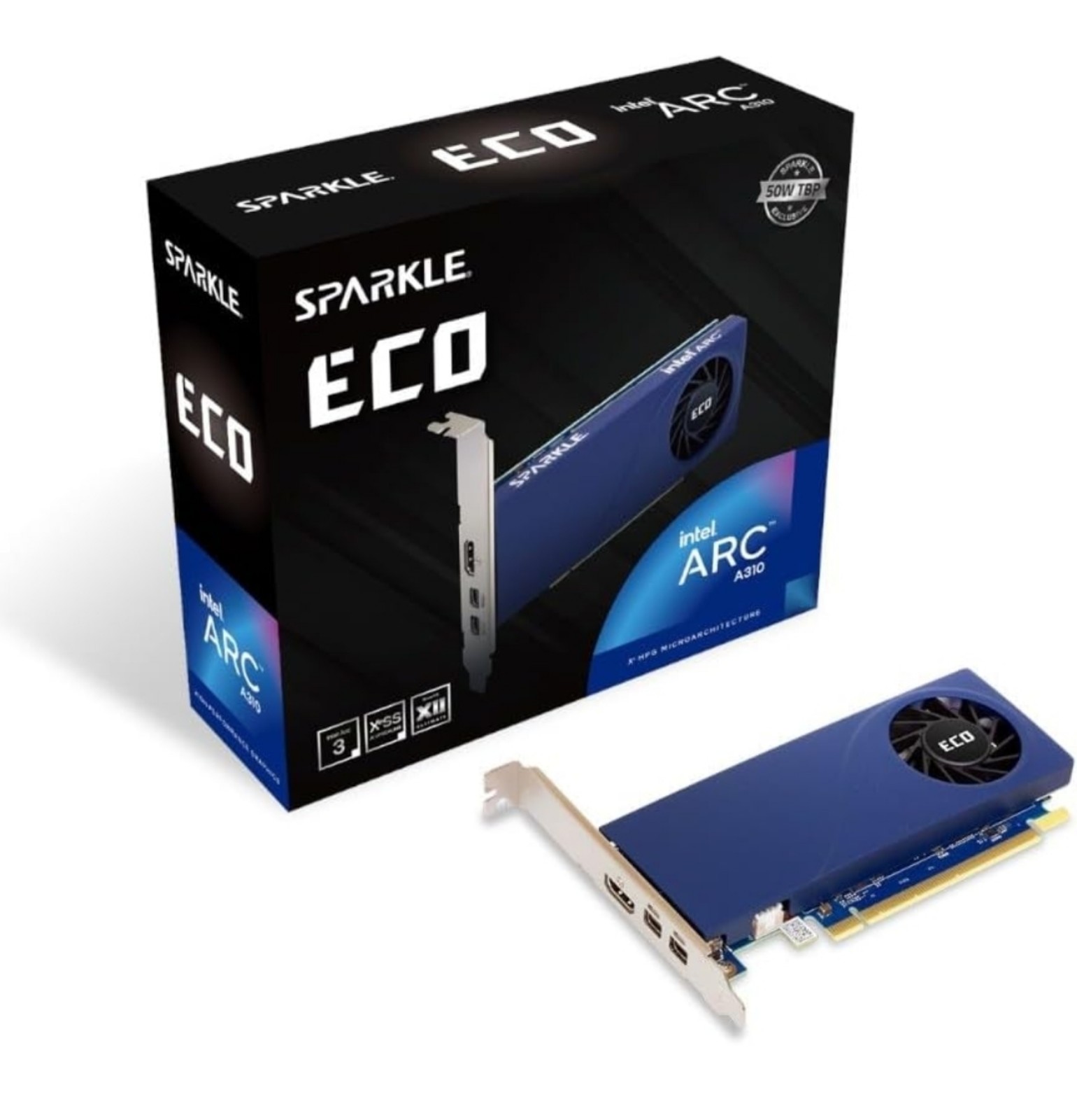 Sparkle Intel Arc A310 ECO, 4GB GDDR6, 50W TBP, Short Bracket is Included, Low-P