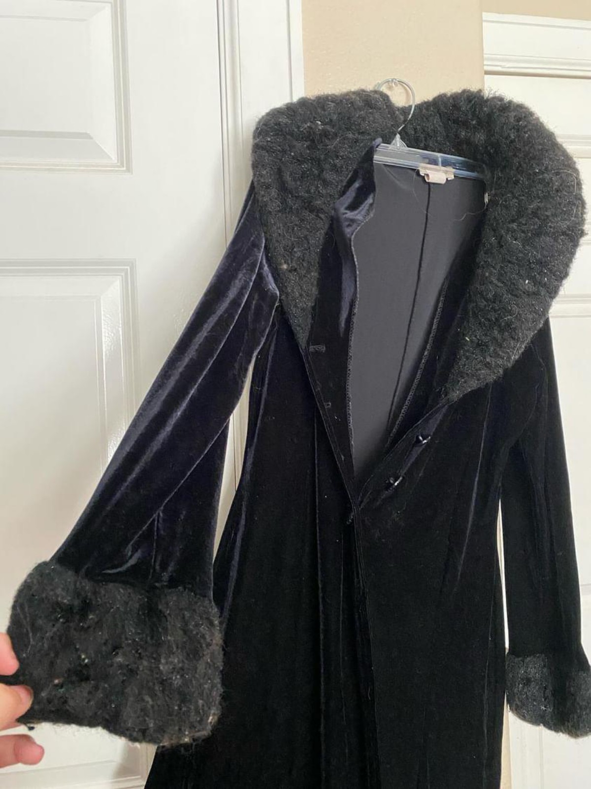 Luly k black velour coat