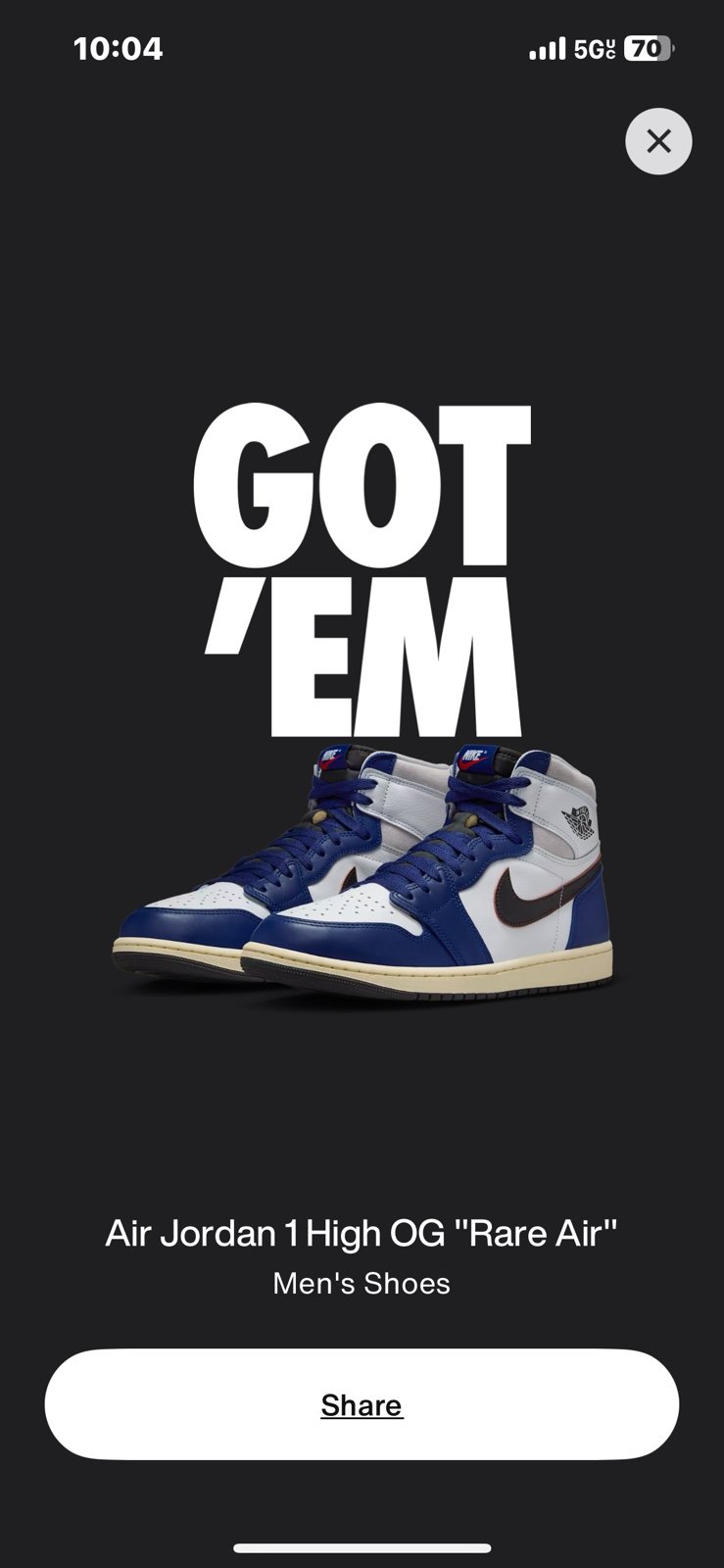 Jordan 1 Retro High OG Rare Air