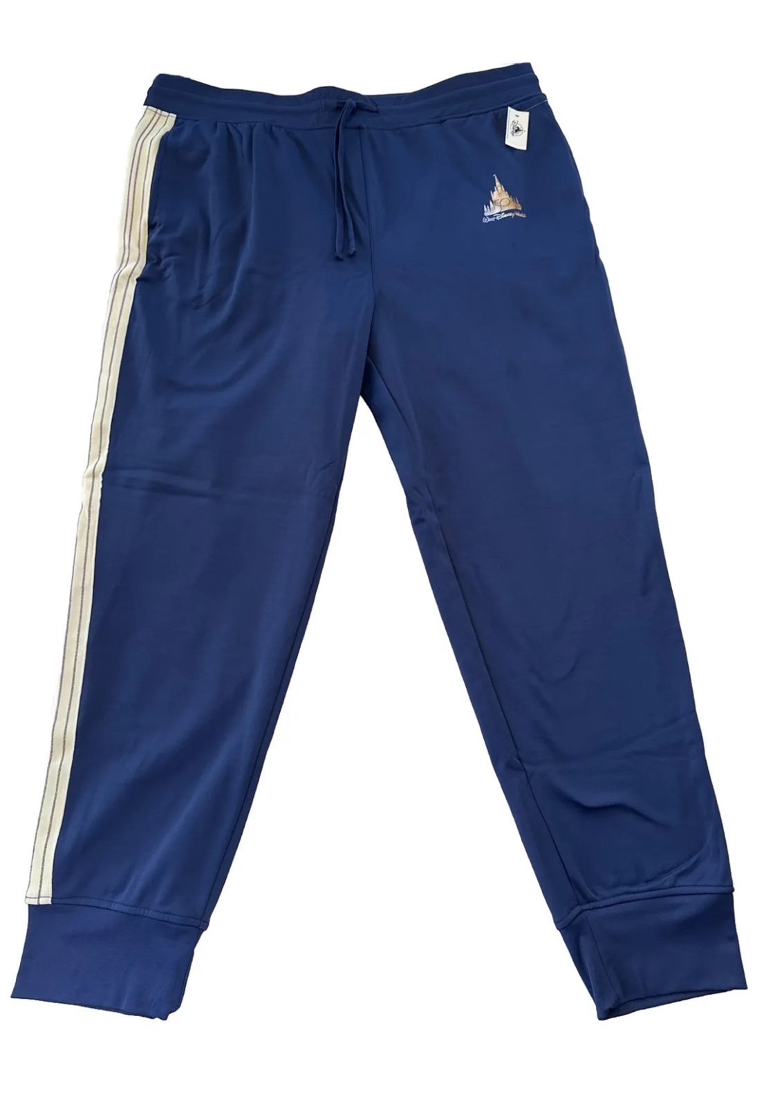 Walt Disney World 50th Anniversary Castle Track Sweat Pants Adult XL Blue NEW