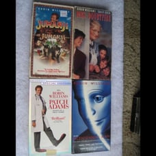 Patch Adams Bicentennial Man Jumanji Mrs. Doubtfire VHS Cassette Tape Bundle 4