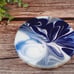 Paint Pour coasters with high gloss resin, 4 piece blue, Lt. blue, and silver