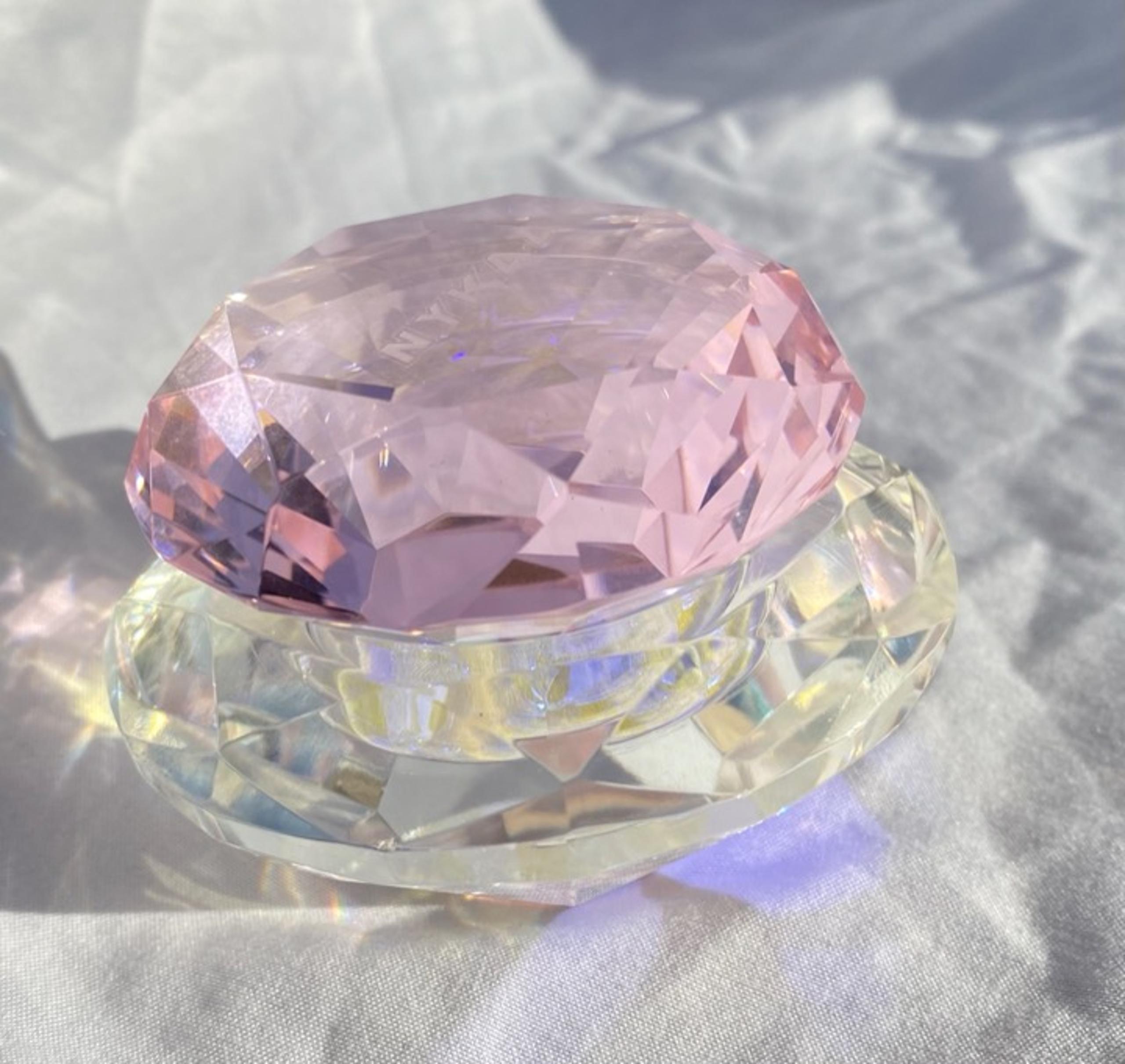 Pink Glass Dappen Dish W Lid