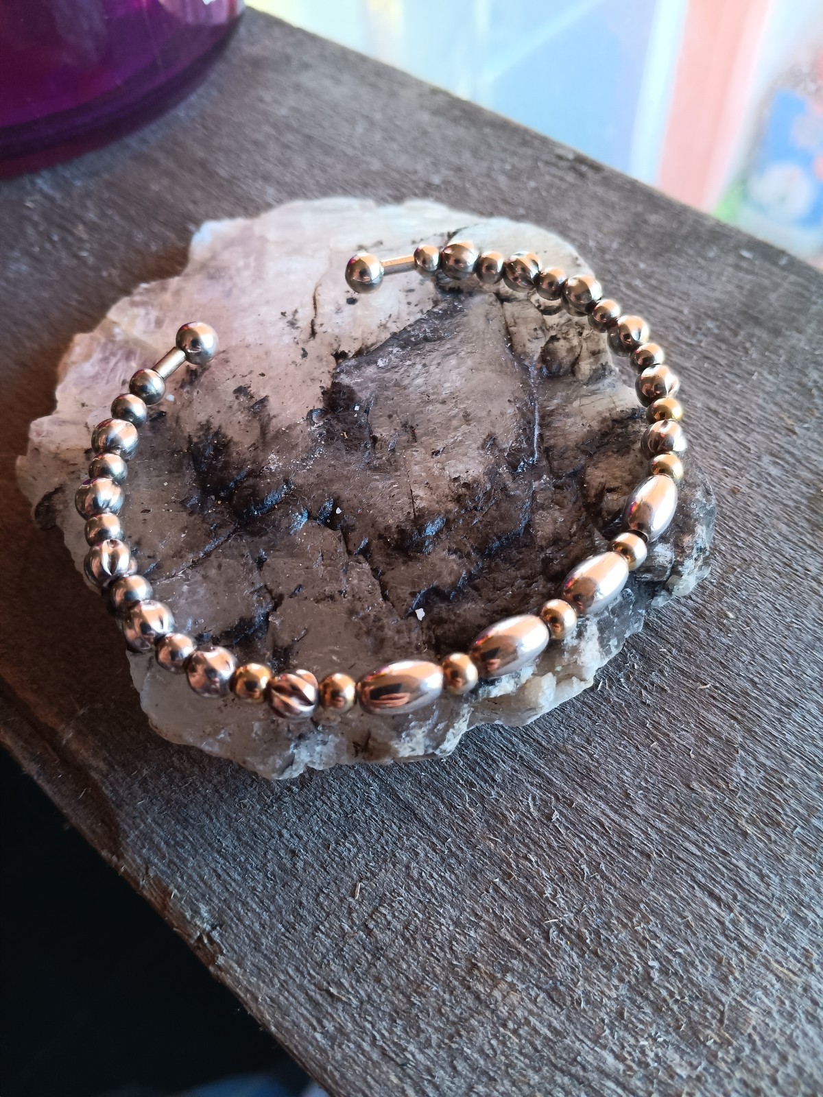 Sterling silver beaded bracelet