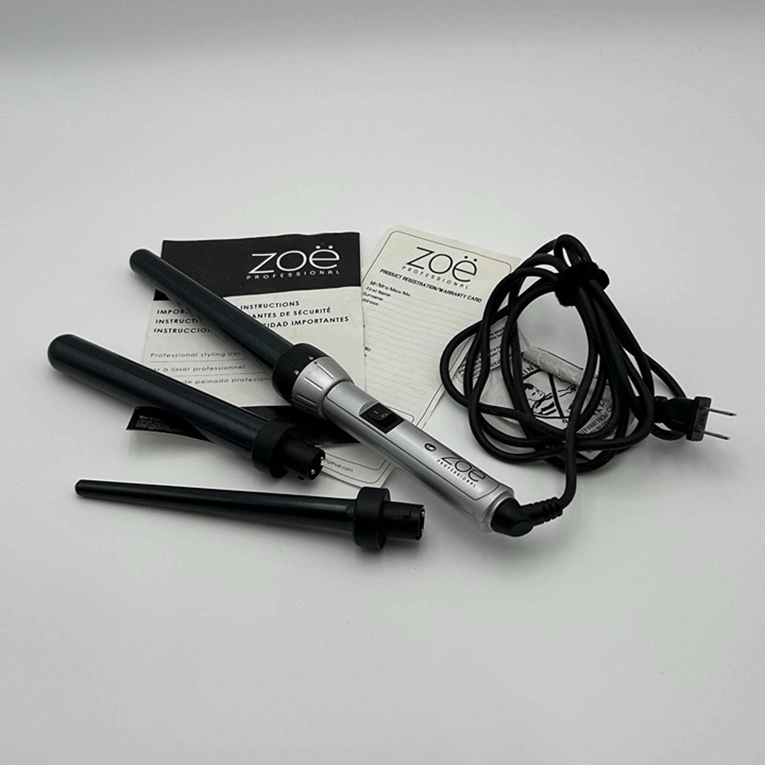 Zoe Professional 3-in-1 Advanced Titanium Curling Wands Irons Styler - Pre-Owned