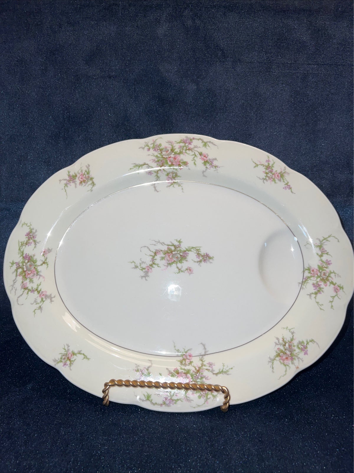 ARTIST SIGNED Haviland Rosalinde 16 Meat Serving Platter with Well