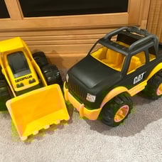 CATERPILLAR CAT Large Plastic 16” Bulldozer and Pickup Truck Set
