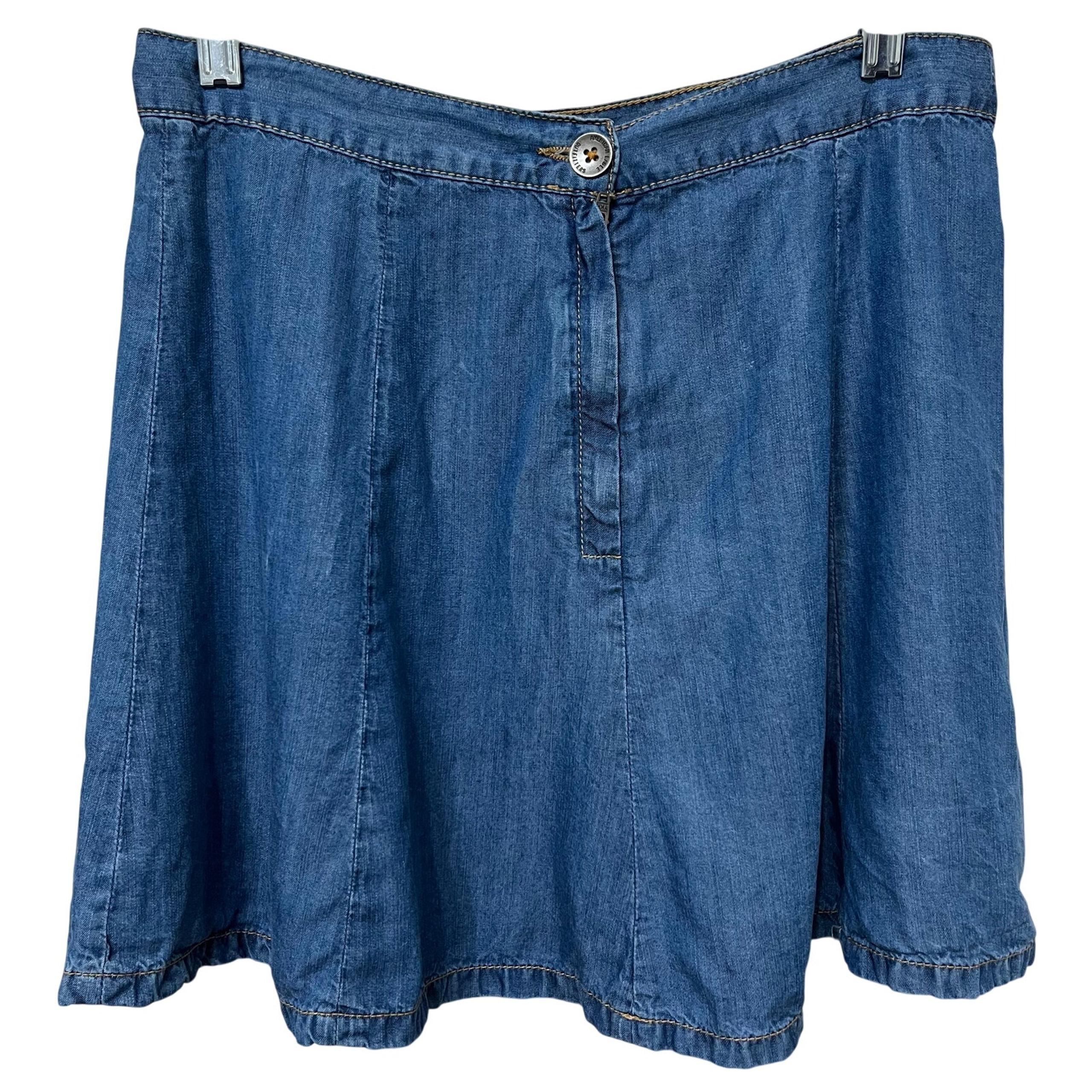 American Eagle Women’s Jean Mini Skirt Sz 8 A-line Tiered