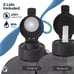 AQUAFIT 1 Gallon Water Bottle w/ Time Marker 2x Straw Lids & 2x Chug Lids BPA Fr