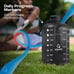 AQUAFIT 1 Gallon Water Bottle w/ Time Marker 2x Straw Lids & 2x Chug Lids BPA Fr