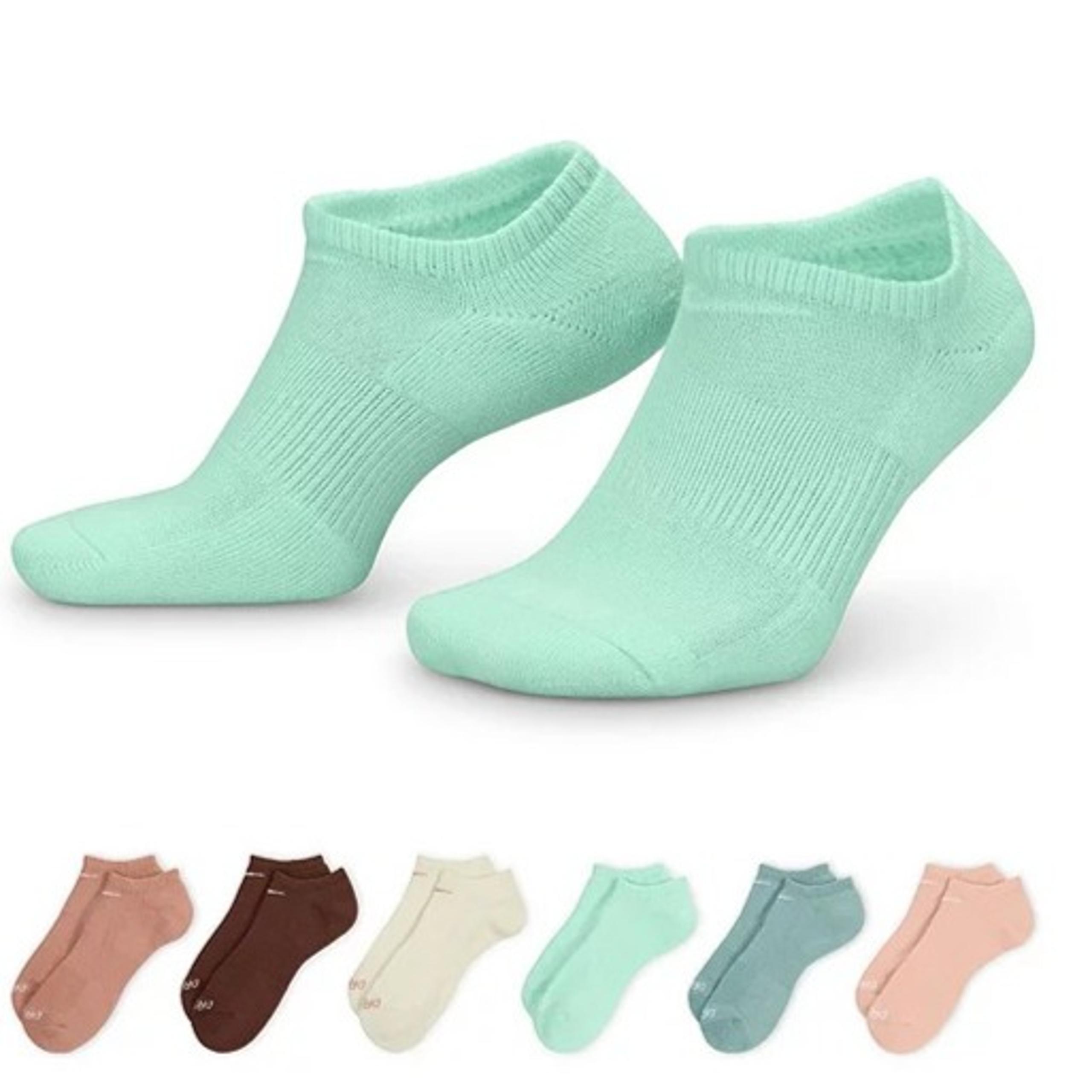 6 Pair Women's Nike No Show Socks Dri-Fit Everyday Plus Cushioned Cotton 6-Pack