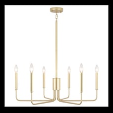Farmhouse 6 Candle Style Classic Traditional Chandelier Light Dimmable Gold