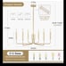 Farmhouse 6 Candle Style Classic Traditional Chandelier Light Dimmable Gold