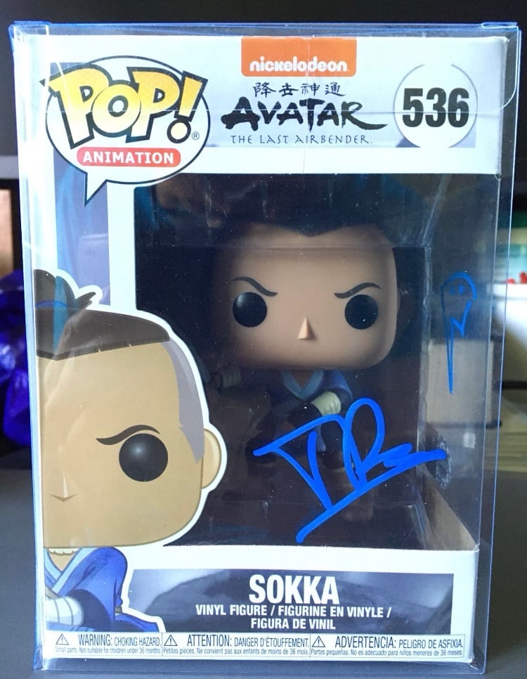 Funko Pop Sokka Avatar The Last Airbender 536 Jack De Sena Signed Authenticated