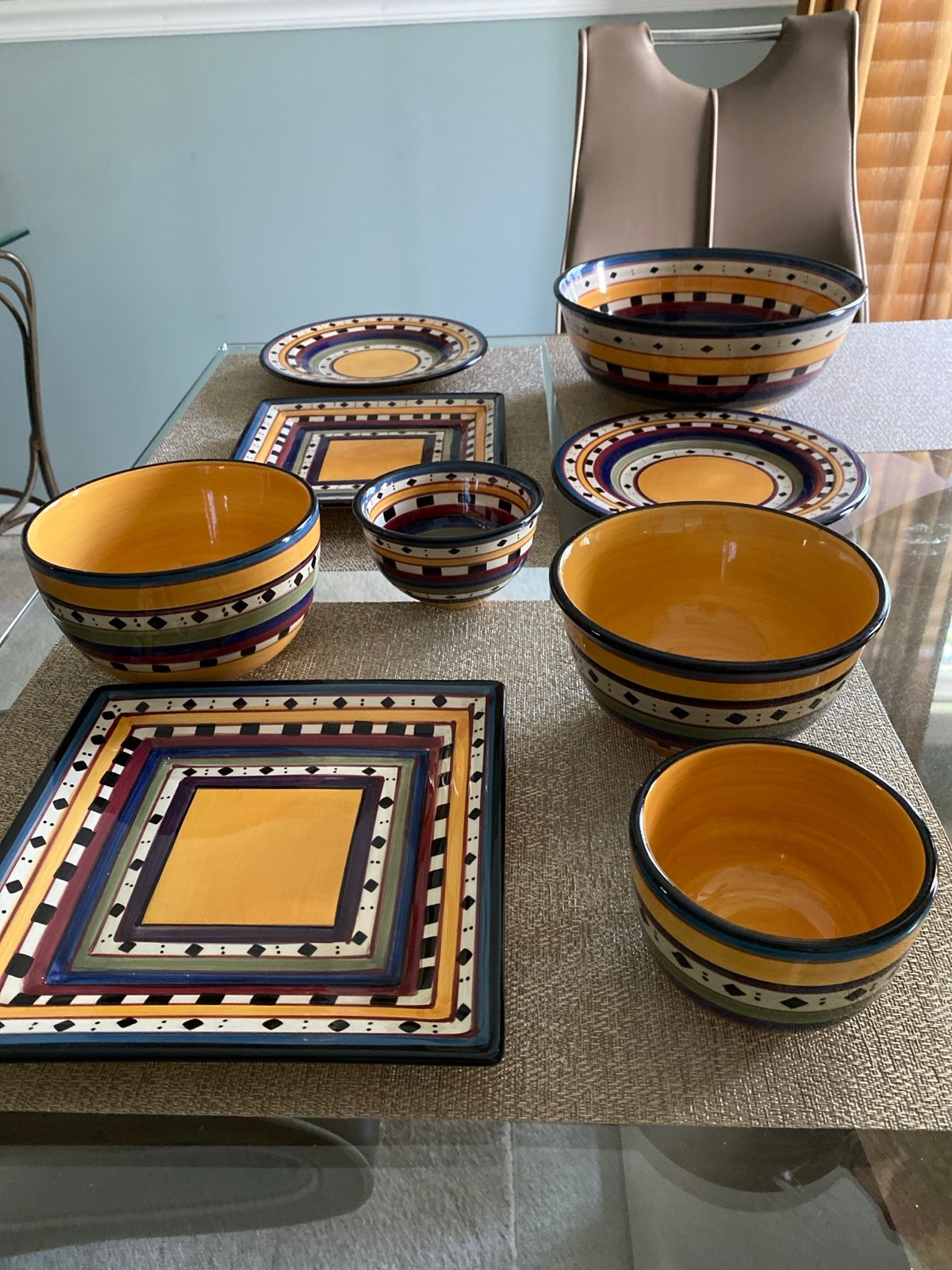 Southwestern style dishes, bowls,, and plates