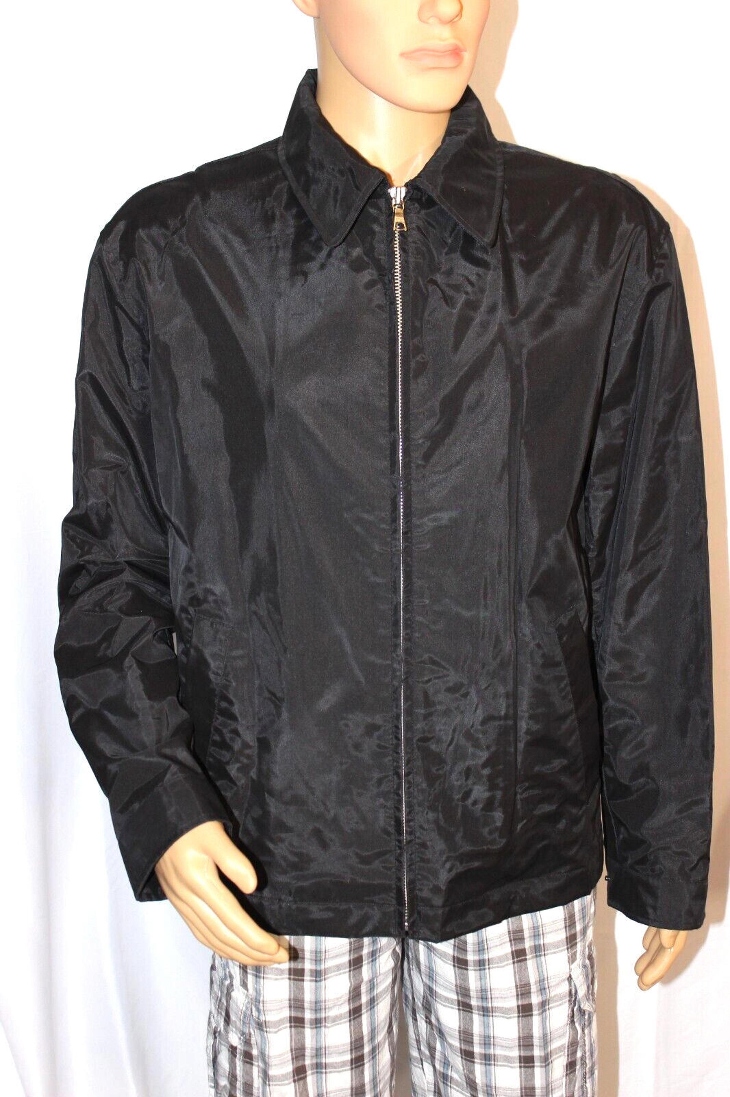 BANANA REPUBLIC WATERPROOF RAIN JACKET BLACK MENS SIZE LARGE FULL ZIPPER