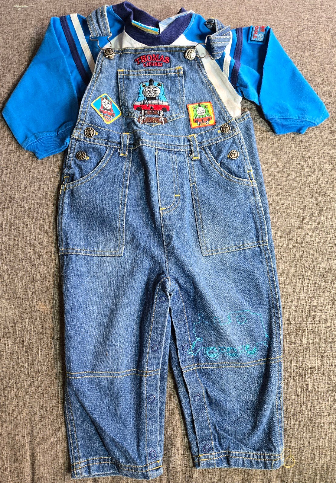 24 months vintage thomas the train overalls bibs