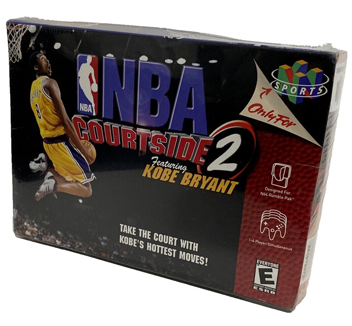 RARE SEALED N64 NBA Courtside 2 feat. Kobe Bryant for Nintendo 64, 1999