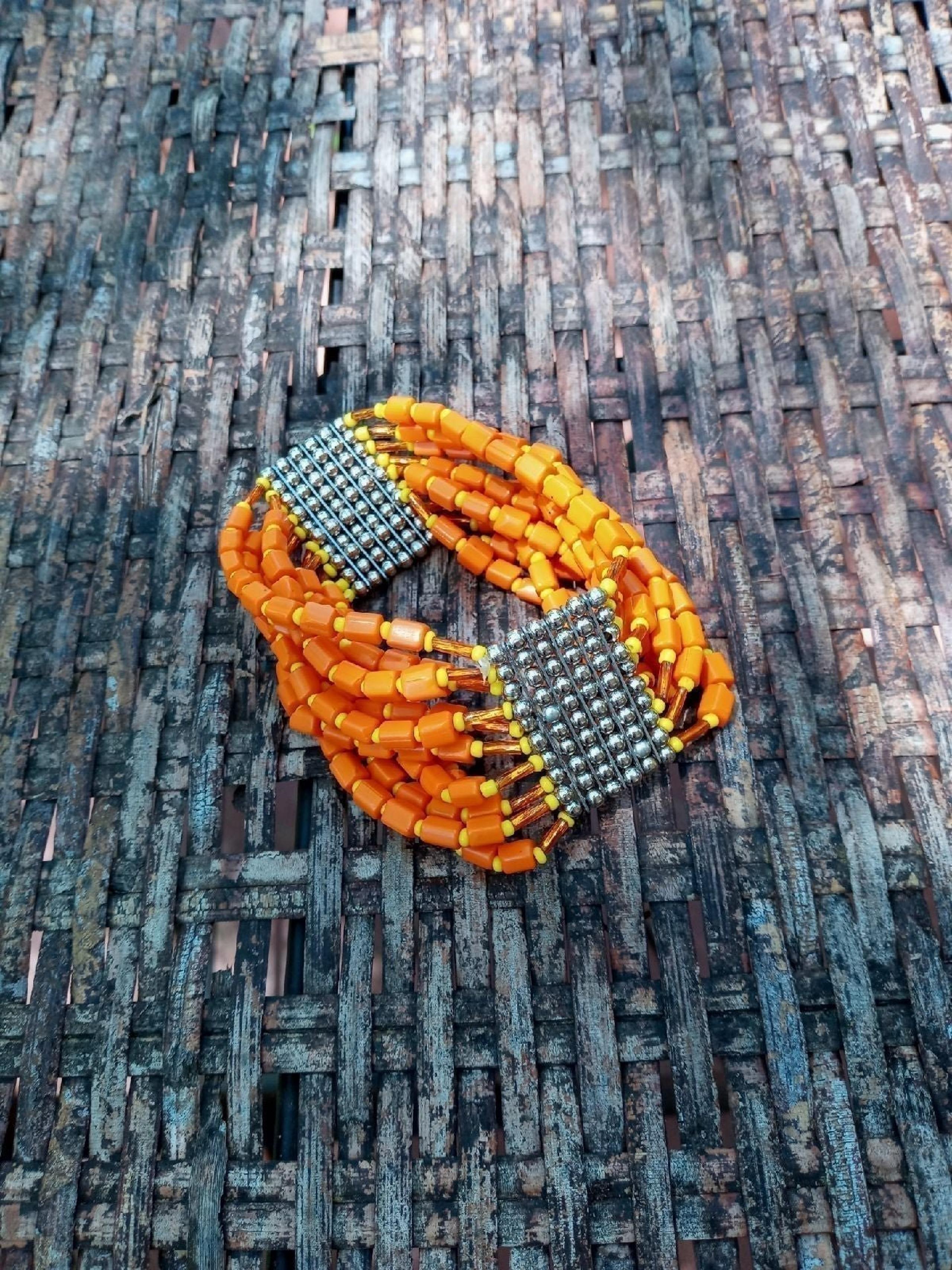 NEW Women's Boutique Orange Beaded Bracelet