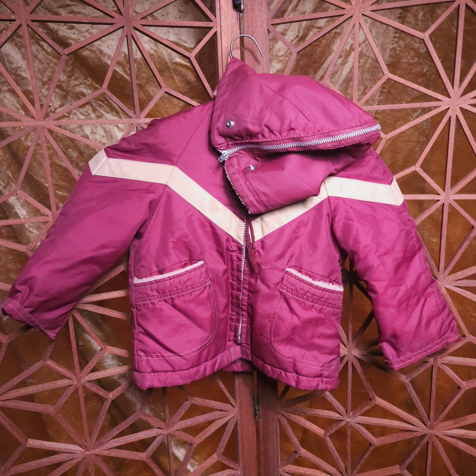 Vintage 70s Puffer sherpa lined Jacket Childrens 3T