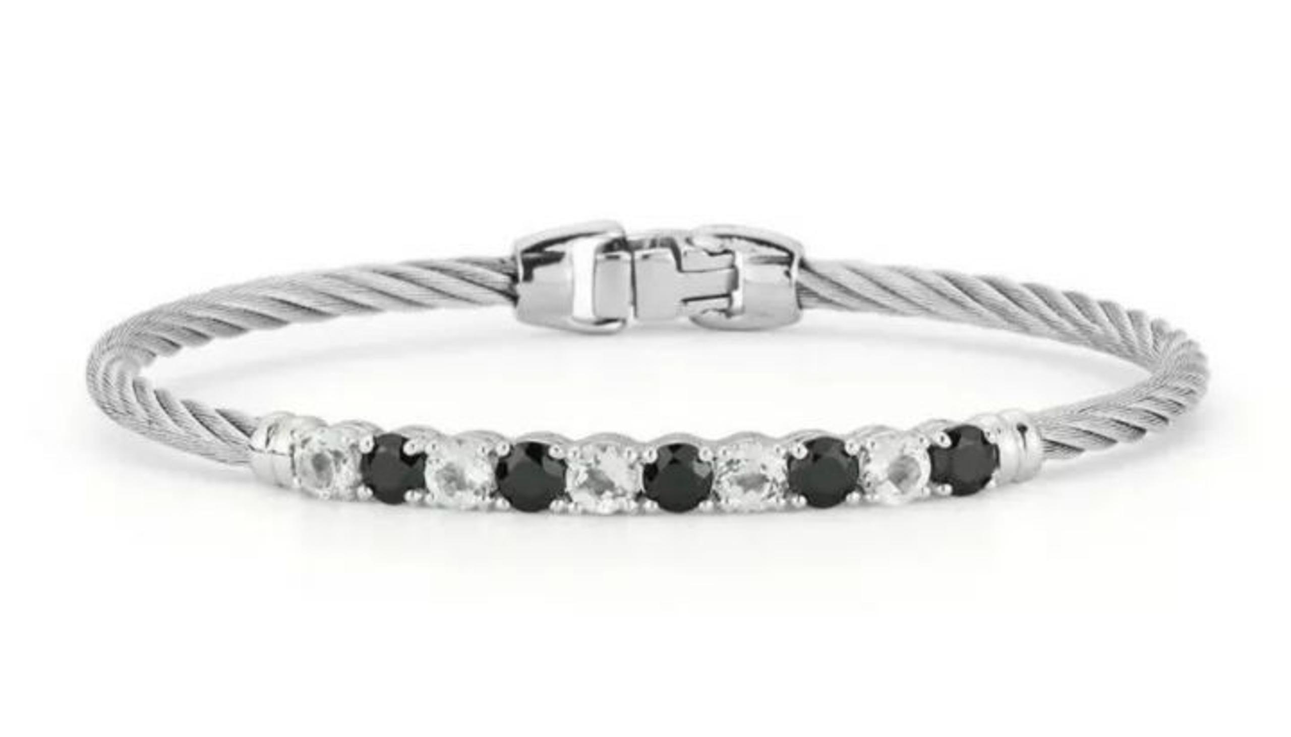 ALOR Black Onyx & White Topaz Bracelet
