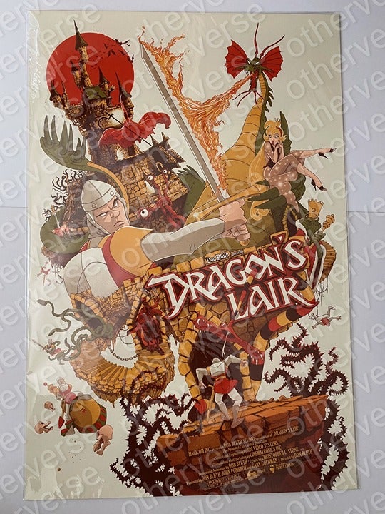 Dragon's Lair Dirk Don Bluth Patrick Connan Poster Print SIGNED #2 24x36 Mondo
