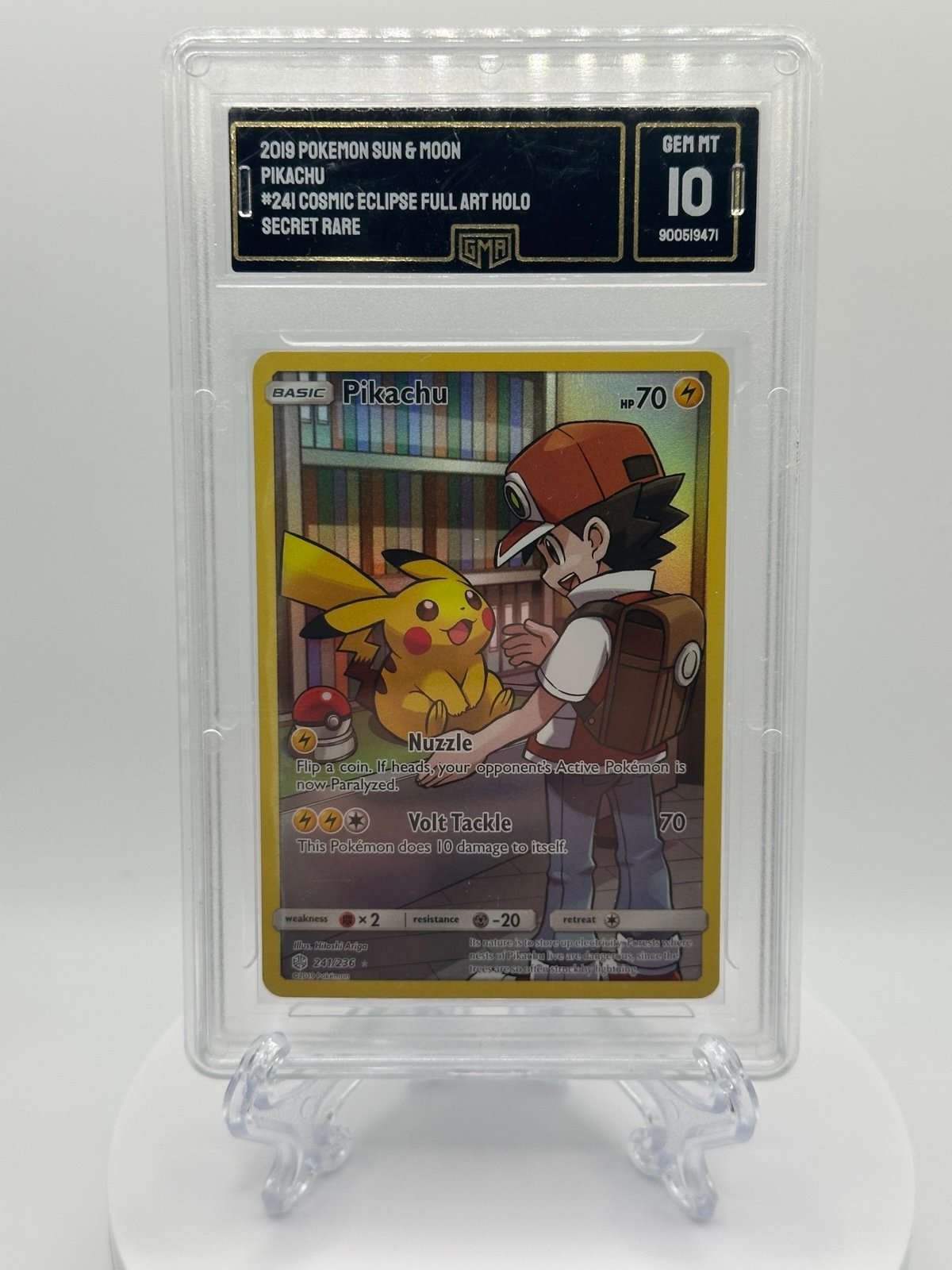 2019 Cosmic Eclipse Secret Rare 241/236 Pikachu GMA 10