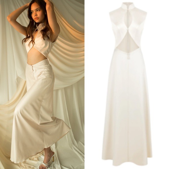 NEW ONARIN First Glimpse Champagne Sleeveless Formal Gown Dress