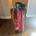 VINTAGE BURTON red black GOLF BAG + STRAP JASPER, ALABAMA Usa faux gator