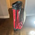 VINTAGE BURTON red black GOLF BAG + STRAP JASPER, ALABAMA Usa faux gator