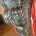 VINTAGE BURTON red black GOLF BAG + STRAP JASPER, ALABAMA Usa faux gator