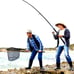 Folding Aluminum Alloy Cast Net Thrower For Triangular Fish Catching Net Head