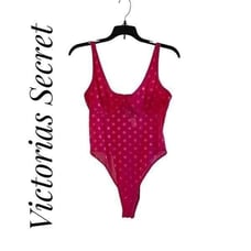 Victorias Secret Large Hot Pint One Piece Lingerie Bodysuit High Waisted Cheeky