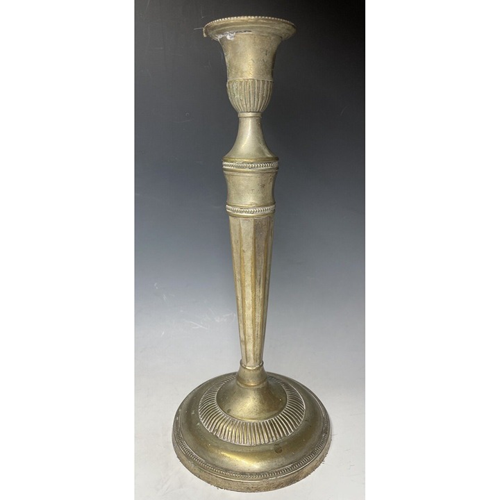 12 Antique Silverplated Brass Art Deco Silver Plate Candlestick Holder Candle