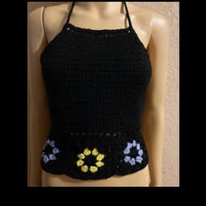 Crochet Halter Top Hepatica Granny Square Top