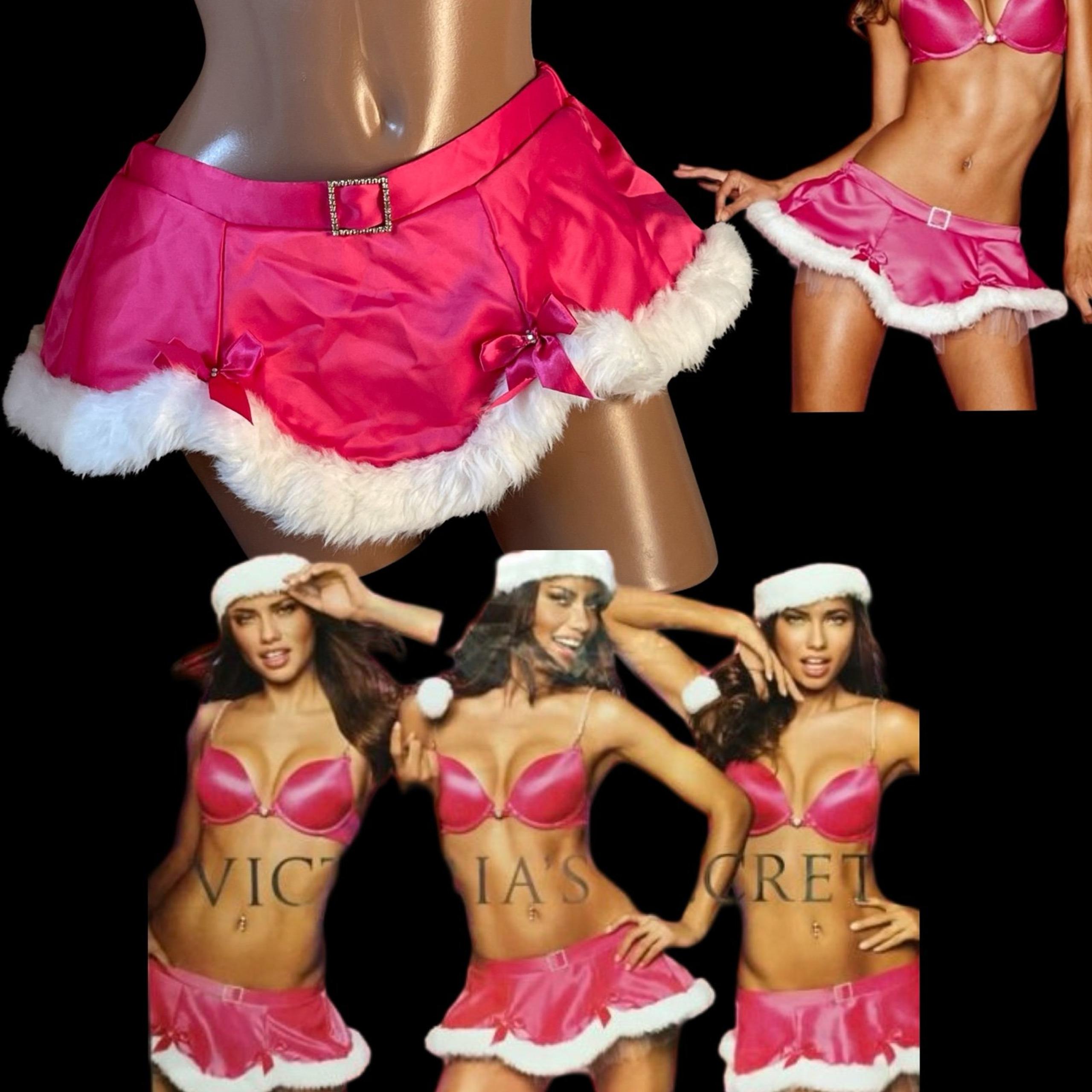 Victoria’s Secret Limited Edition Pink Satin Santa Baby Skirt. NWT