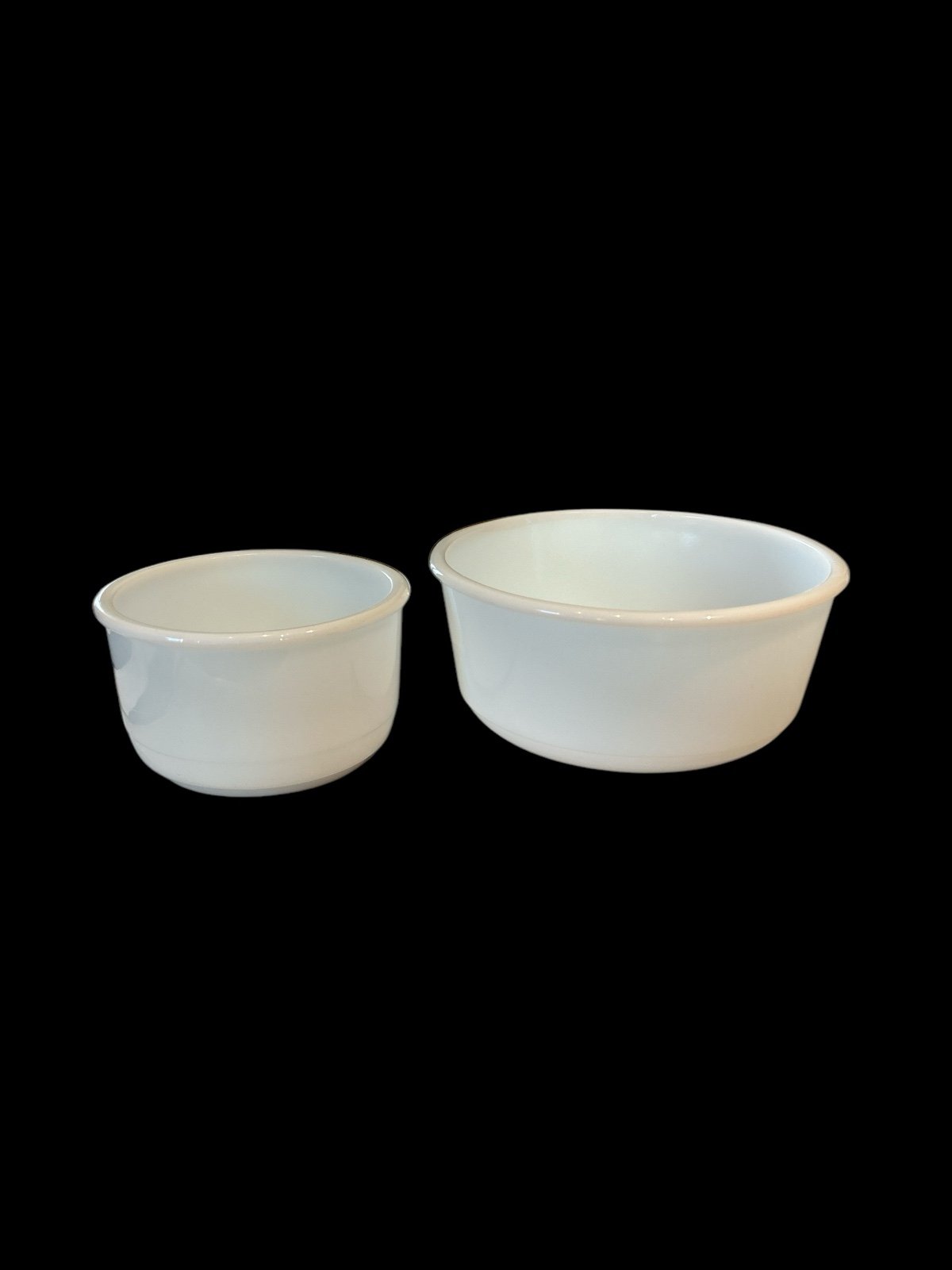 Vintage White Milk Glass Mixing Bowl set of two