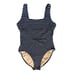 J Crew One Piece Swimsuit 14 NWT Navy Blue Textured Stripe Nautical Scoop-back
