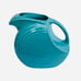 VINTAGE FIESTA Homer Laughlin Green TURQUOISE FIESTAWARE Large DISC JUG PITCHER