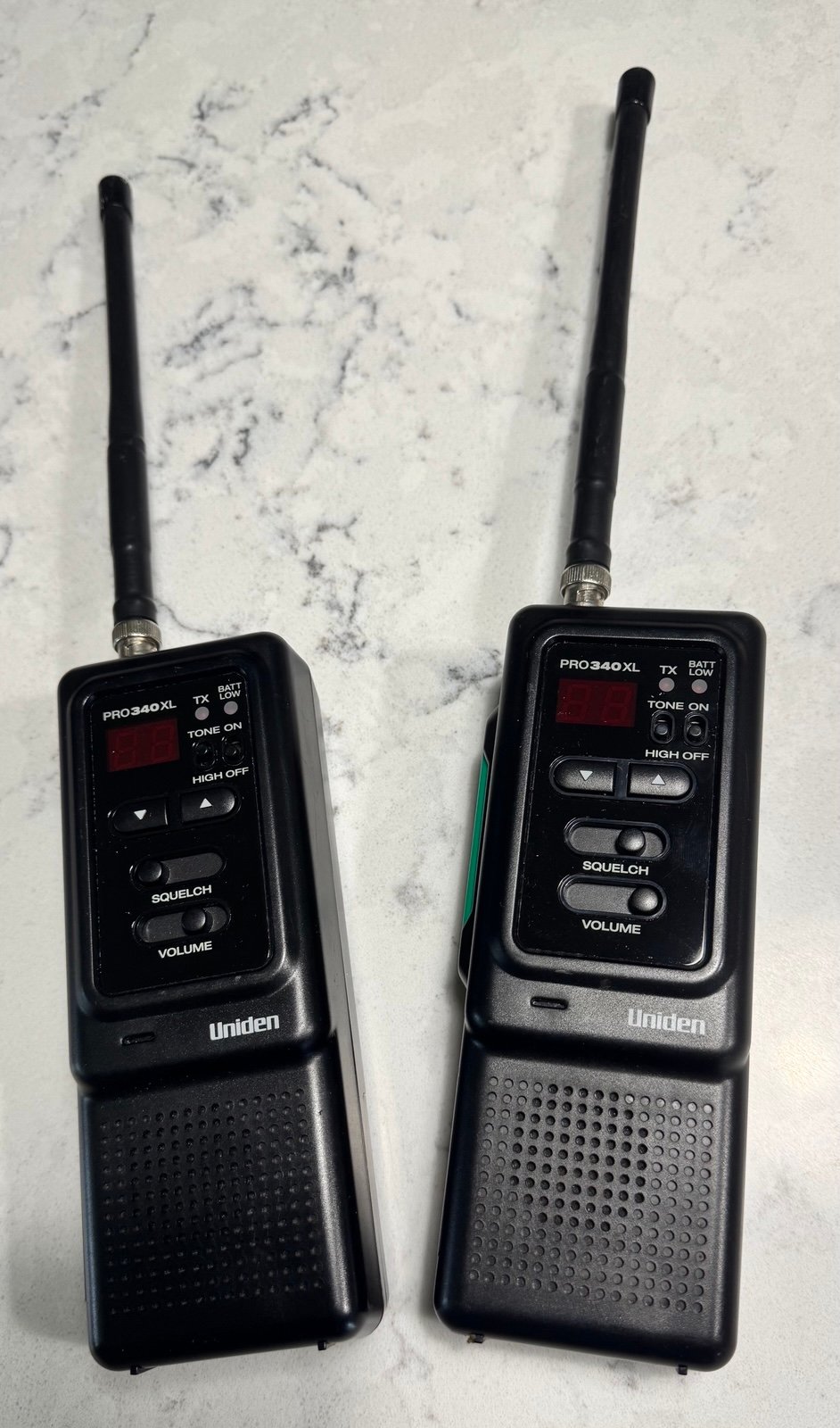 Set of Uniden Pro 340XL Portable 40 Channel Handheld CB Radio TESTED WORKING Vtg