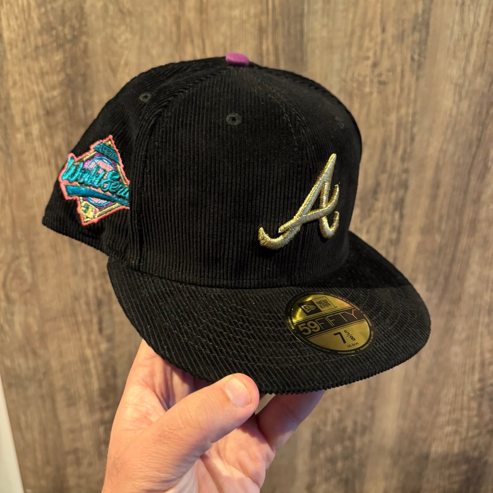 Atlanta Braves ‘96 Olympic Collection Corduroy World Series Fitted Hat 7 5/8