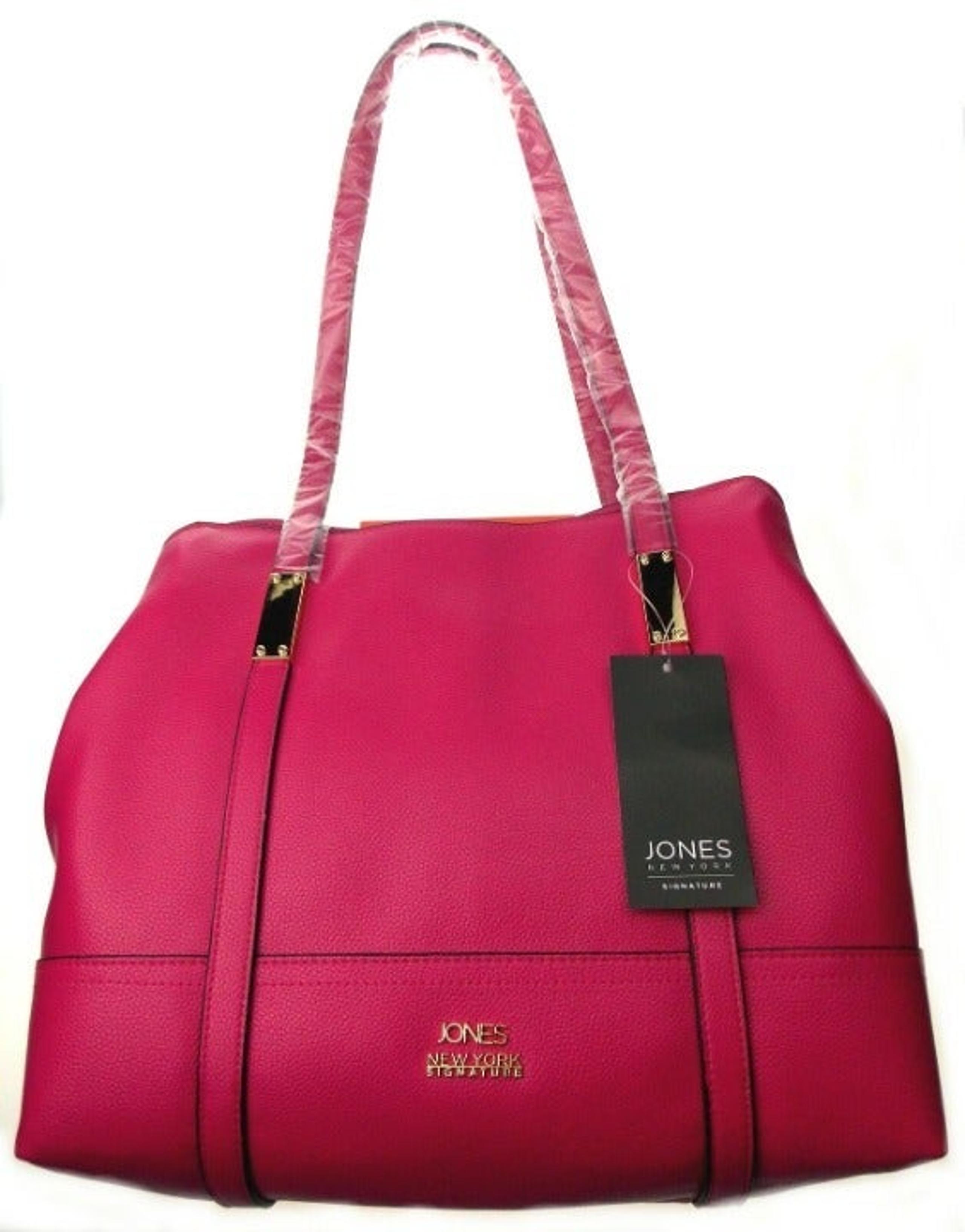Jones New York Signature Fresh Berry Purse Harper Four Poster Satchel Pink Large