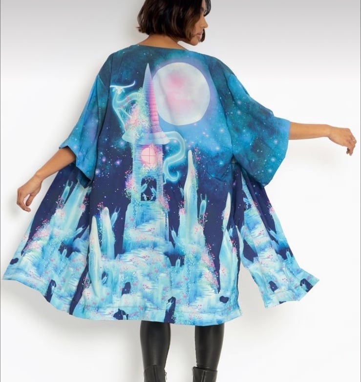Magnolias castle robe kimono