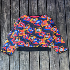 Vintage 80s Reversible Mickey Boxy Blanket Sweatshirt