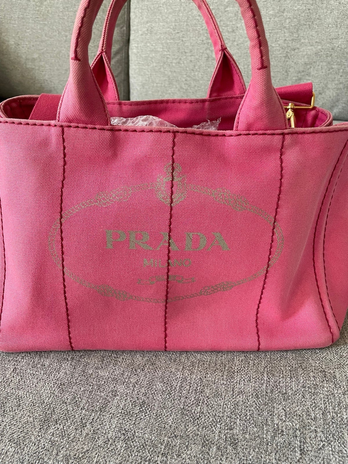Prada Pink Denim Canapa Bag