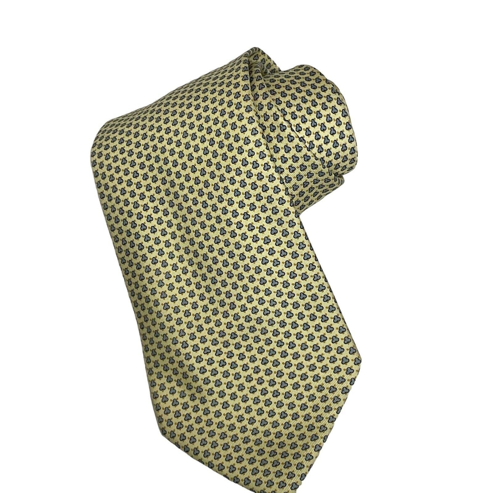 ETRO Men's Necktie Yellow Blue Pattern Silk