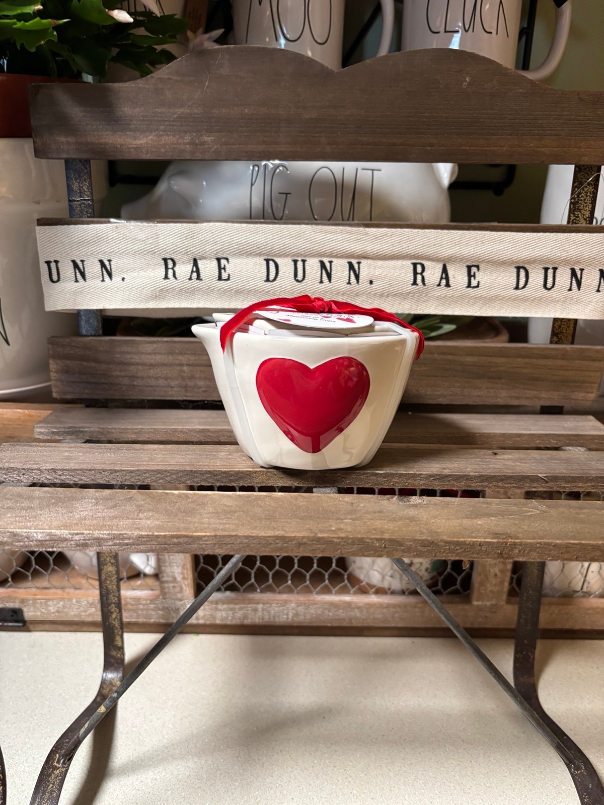Rae Dunn red Heart measuring cups