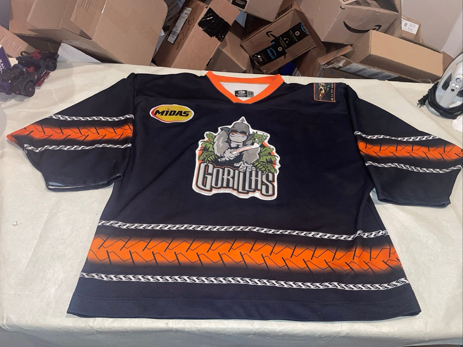 Authentic Team Issue Amarillo Gorillas Jersey Goalie Cut 58 men Clean Chl Pro ot
