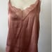 CAMI NYC v neck lace front and back pink mauve silky strappy Cami Top Size S