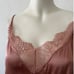 CAMI NYC v neck lace front and back pink mauve silky strappy Cami Top Size S